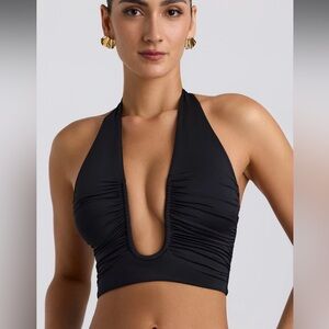 Oh Polly Black Ruched Top